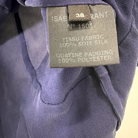 Isabel Marant Silk Blouse Women’s 38 Blue Semi Sheer Sleeveless - Picture 5 of 8